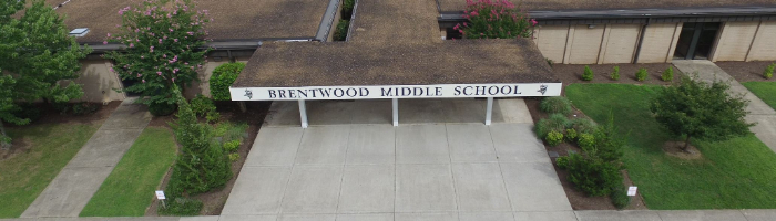 Aerial of shot of Brentwood Middle